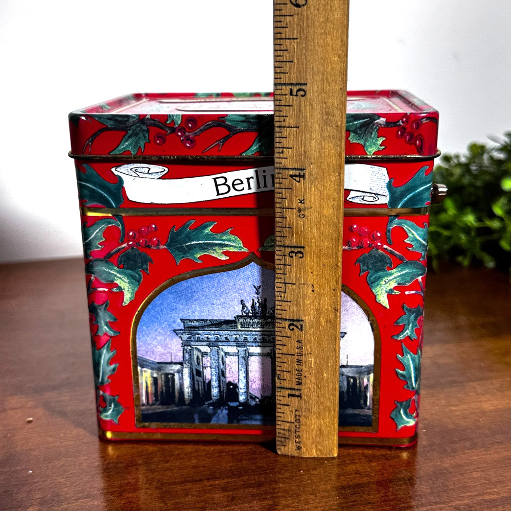 Vintage Lambertz German Cookie Tin Music Box 3.5x4.5 Christmas - Picture 6 of 8